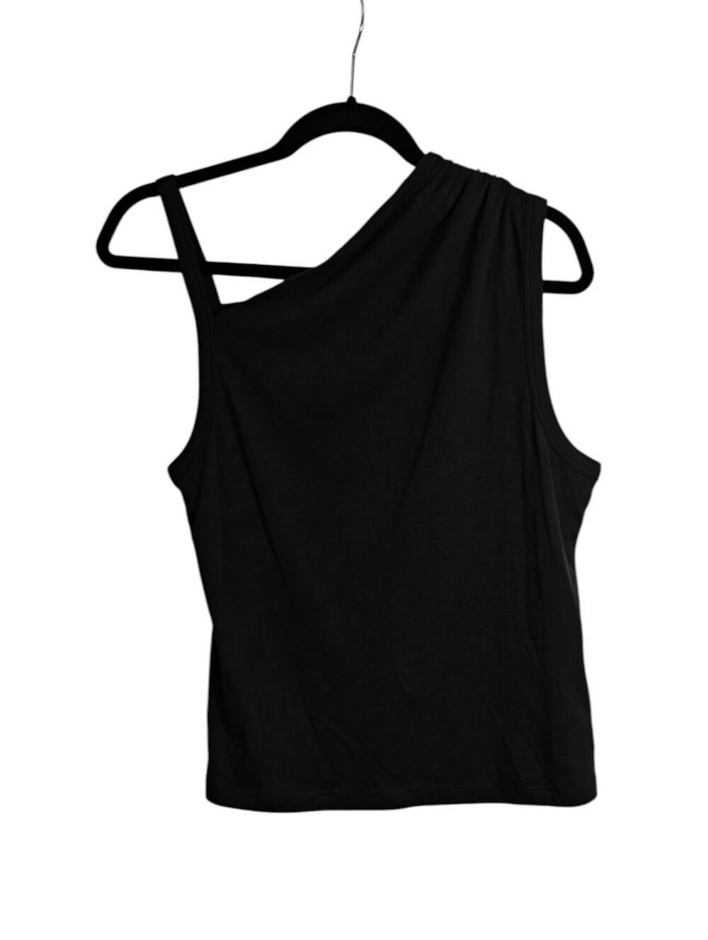 NATION LOS ANGELES Quin Asymmetrical Tank in Jet Black Size Small